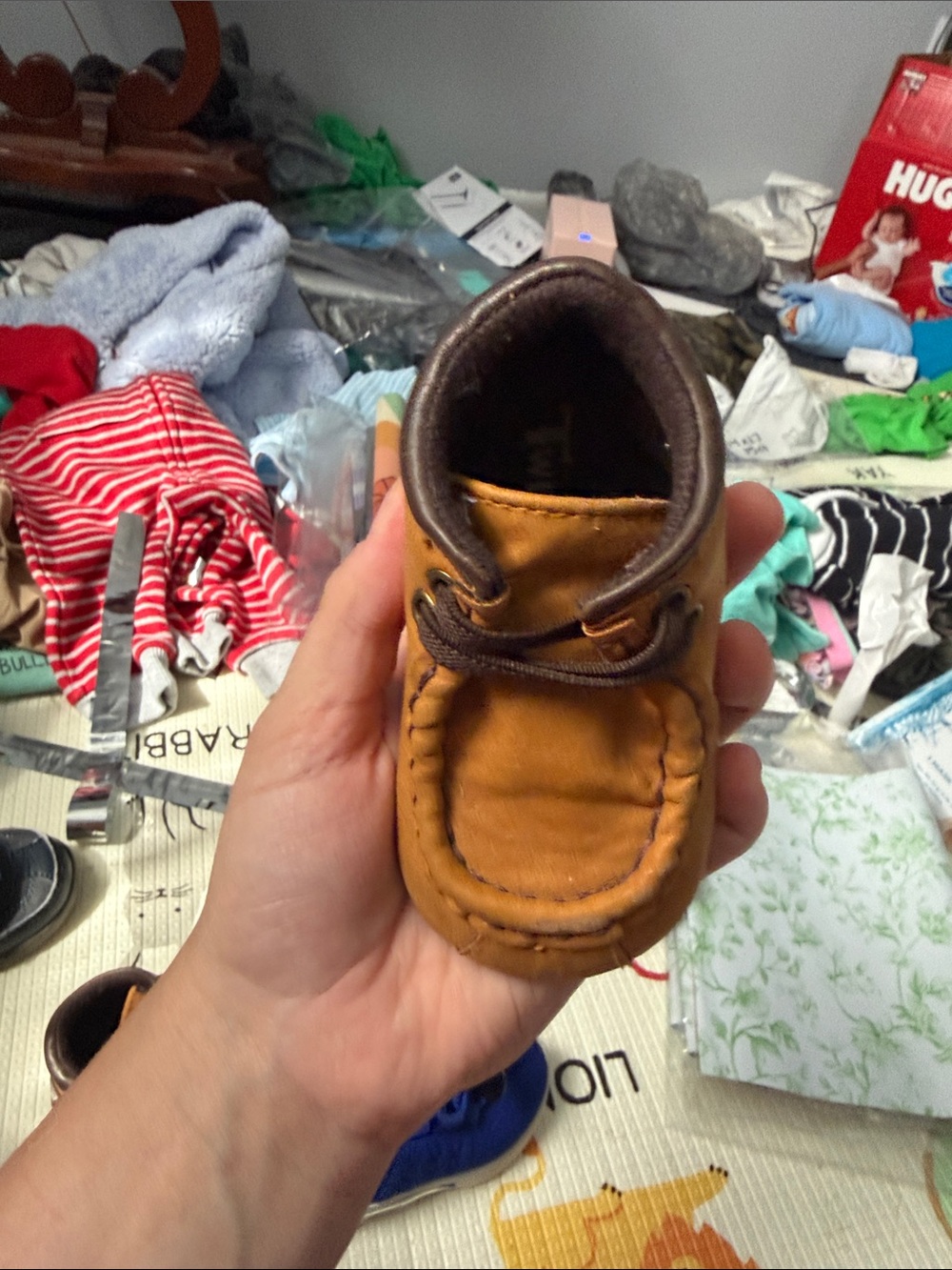 Twister Brown Tan Kids Moccasin Shoe